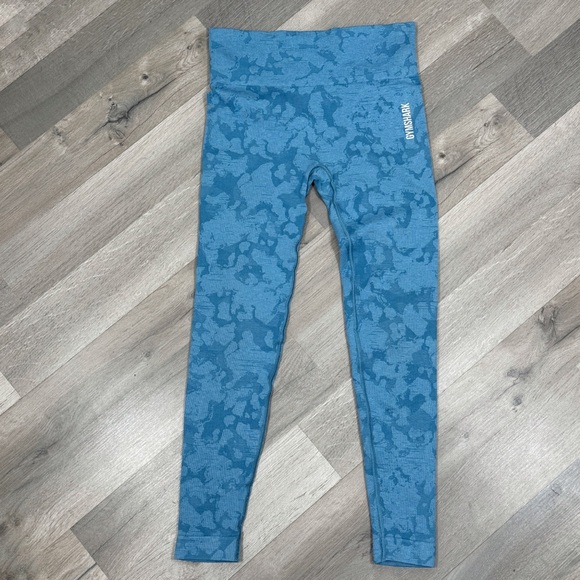 Gymshark Adapt Seamless High Rise Ankle Leggings Blue Camo Small - Picture 7 of 12
